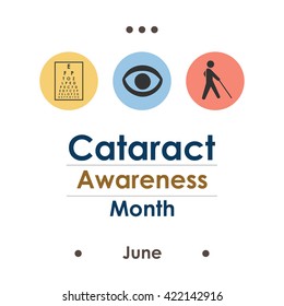 vector illustration / june is cataract awareness month