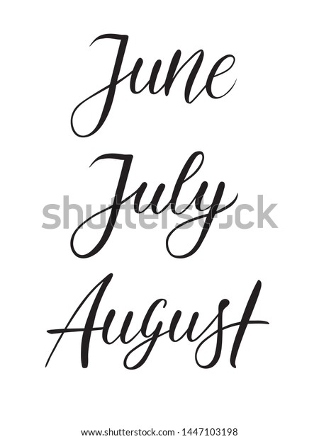 Vector Illustration June July August Text Stock Vector Royalty Free