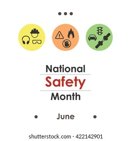 Vector Illustration / June Is National Safety  Month