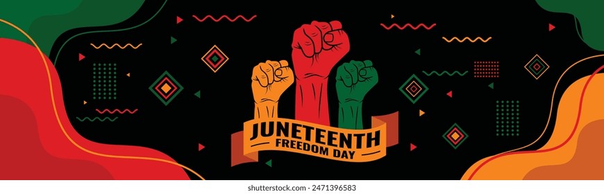 Ilustración vectorial del diseño tipográfico de Juneteenth Celebration

