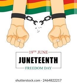 Vector illustration of Juneteenth National Independence Day social media feed template