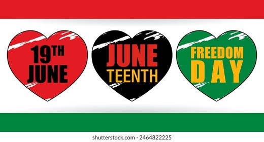 Vector illustration of Juneteenth National Independence Day social media feed template