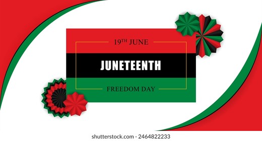 Vector illustration of Juneteenth National Independence Day social media feed template
