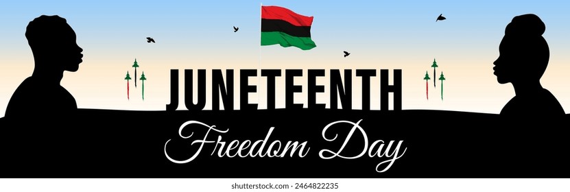 Vector illustration of Juneteenth National Independence Day social media feed template