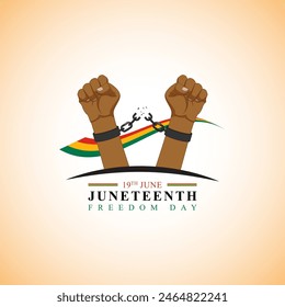 Vector illustration of Juneteenth National Independence Day social media feed template