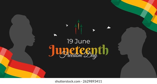 Vector illustration of Juneteenth National Independence Day social media template