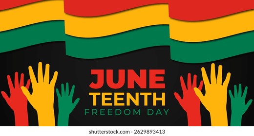 Vector illustration of Juneteenth National Independence Day social media template