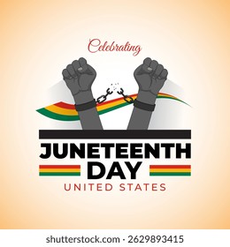 Vector illustration of Juneteenth National Independence Day social media template