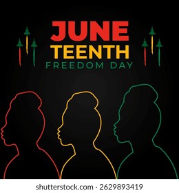 Vector illustration of Juneteenth National Independence Day social media template