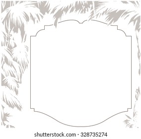Vector illustration. Jungle background with label for text