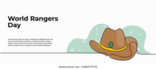 Vector illustration of jungle hat.Modern flat in continuous line style.