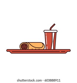 Vector illustration of junk food on white background. Unhealthy food and lifestyle. 