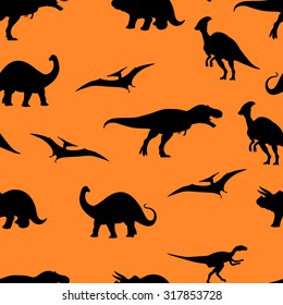Vector illustration of Jurassic world seamless pattern background.