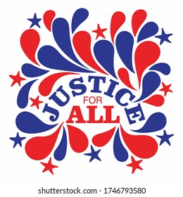 Vector illustration of Justice for all caption with design elements in national flag colors