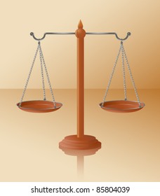Vector illustration of  justice balance scale