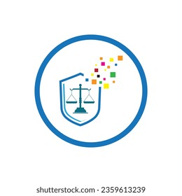 vector illustration of justice law logo and symbol on white background