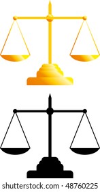  Vector illustration of justice scales