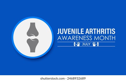 Vector illustration Juvenile Arthritis awareness month is observed every year in July. The important symptoms of the diseases joint swelling and pain. Banner poster, flyer and background design.