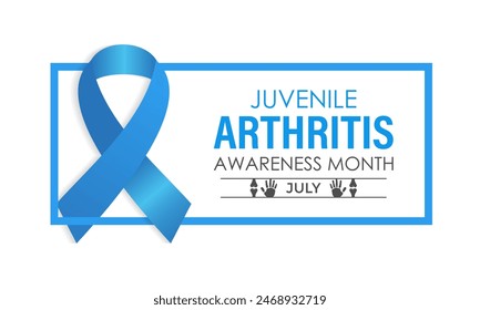 Vector illustration Juvenile Arthritis awareness month is observed every year in July. The important symptoms of the diseases joint swelling and pain. Banner poster, flyer and background design.