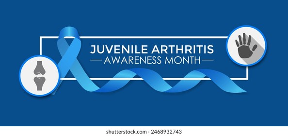 Vector illustration Juvenile Arthritis awareness month is observed every year in July. The important symptoms of the diseases joint swelling and pain. Banner poster, flyer and background design.