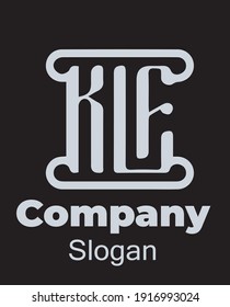 Ilustración vectorial de las plantillas de logotipo K, L y F.