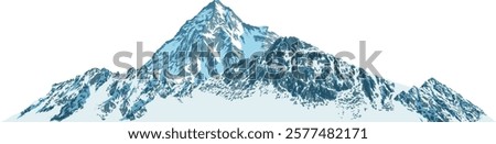 vector illustration K2 mountain - part of the Karakoram Range 