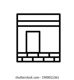 ilustración vectorial de la Kaaba, ilustraciones para islam, ramadan, eid, mezquitas.  Diseño minimalista de líneas fijas