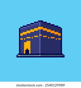 Vector Illustration of Kaaba with Pixel Art Design, perfect for game assets themed designs