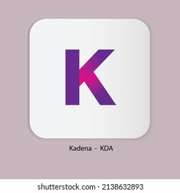 Vector illustration of Kadena (KDA) cryptocurrency logo, symbol in a white background.