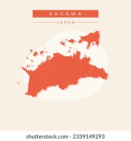 Vector illustration vector of Kagawa map japan