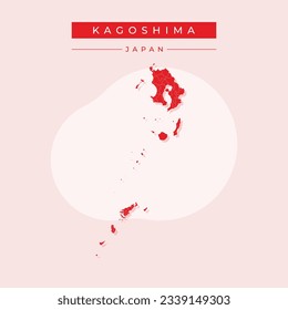 Vector de ilustración del mapa de Kagoshima en japón