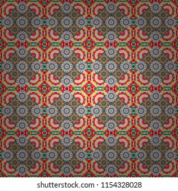 Vector illustration. Kaleidoscopic seamless pattern in blue, black and brown colors. It can be used in the design of textiles, in the printing industry.