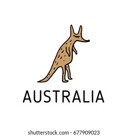 Vector illustration of a kangaroo. Australia.