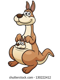 Vector illustration of Kangaroo cartoon