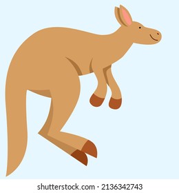 Vector illustration of a kangaroo jumping in a flat style
