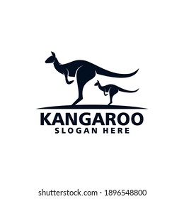 Vector illustration of a kangaroo logo.