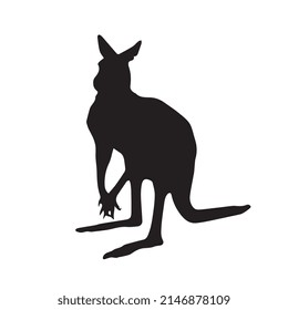 Vector illustration of Kangaroo silhouette Art
