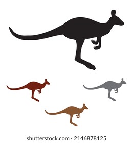 Vector illustration of Kangaroo silhouette Art