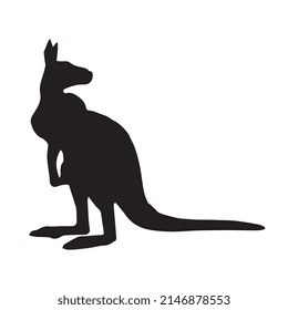 Vector illustration of Kangaroo silhouette Art