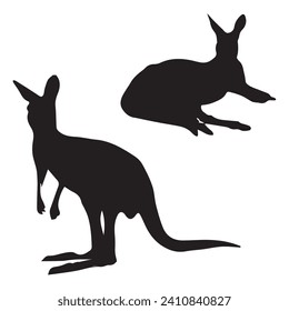 Vector Illustration of Kangaroo Silhouette Art