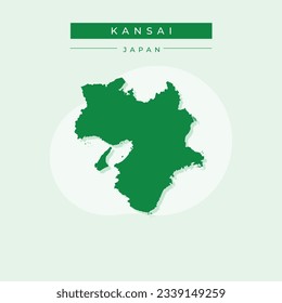 Vector de ilustración vectorial del mapa de Kansai japón