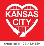 
Vector illustration of a Kansas City Heart Sign Logo, blending a heart shape with iconic elements of Kansas City for a distinctive and localized design.