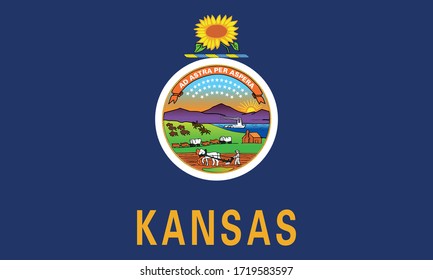 vector illustration of Kansas flag