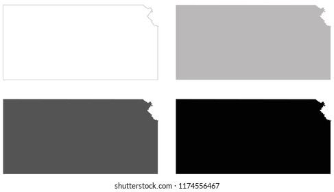 vector illustration of Kansas maps