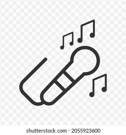 Vektorgrafik von Karaoke-Symbol in dunkler Farbe und transparentem Hintergrund (png).