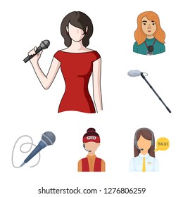 Vector illustration of karaoke and music sign. Set of karaoke and club stock vector illustration.