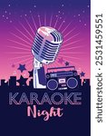 A vector illustration of Karaoke Night Poster Banner