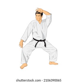 Vector illustration of karate isolated on a white background in EPS10