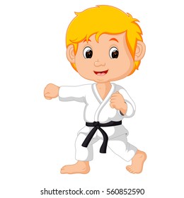 Vector Illustration Of Karate Kid