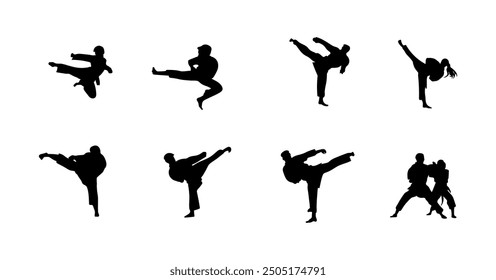 Vektorgrafik von Karate Martial Arts Silhouette